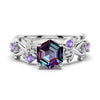 2 CT Vintage Hexagon Cut Alexandrite Engagement Ring With Amethyst