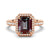 3 CT. Emerald Cut Alexandrite Engagement Ring With Moissanite Halo Pavé