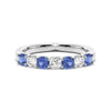Blue Sapphire and Moissanite Anniversary Band