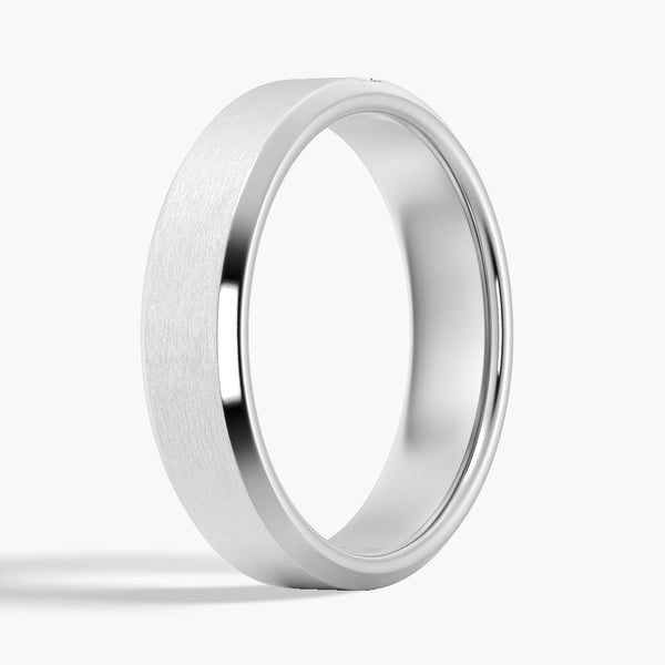 5.7mm Satin Finish Emerald Cut Moissanite Men's Wedding Band