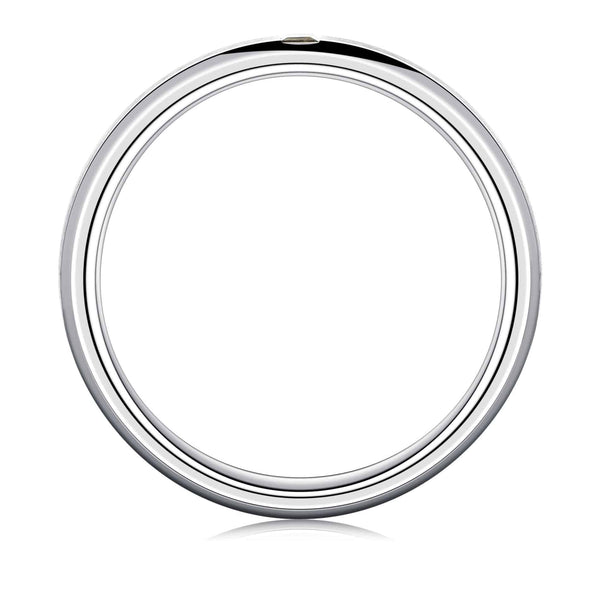 Satin Finish Emerald Cut and Infinity Moissanite Eternity Couple's Ring Set