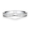 Petite Infinity Pave and High Polished Finish Couple's Ring Set