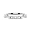 Baguette and Round Cut Moissanite Wedding Bands with French Pave Band Stacking Rings