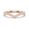 Curved V Moissanite Pave Wedding Band