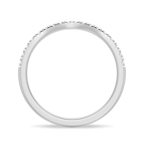 Baguette and Round Cut Moissanite Wedding Bands with French Pave Band Stacking Rings