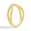 Double Row Curved Crossover Contour Wedding Band