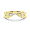 Double Row Curved Crossover Contour Wedding Band
