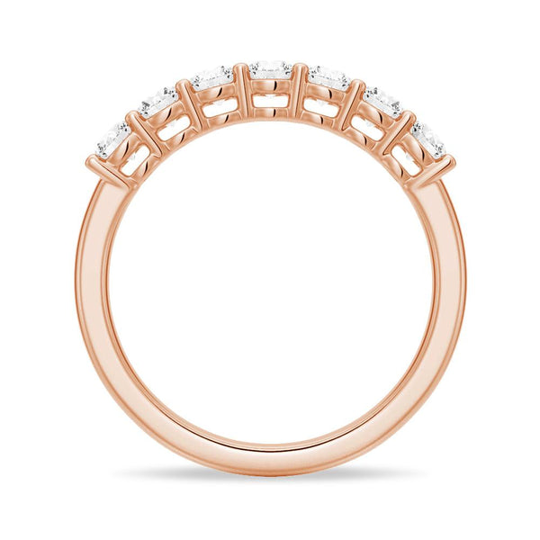 3mm 7 Stone French Pave Moissanite Wedding Band