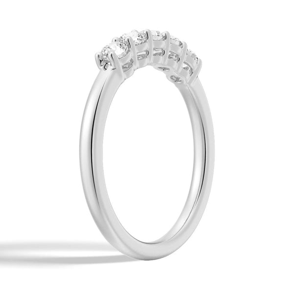 3mm 5 Stone Shared Prong Moissanite Anniversary Band