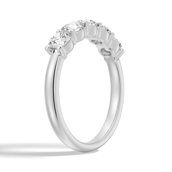4.5mm 5 Stone Shared Prong Moissanite Anniversary Band