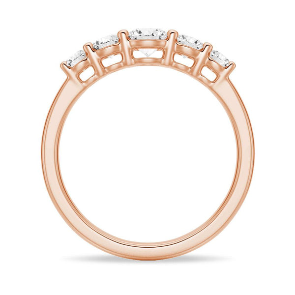 5 Stone Shared Prong Moissanite Anniversary Band
