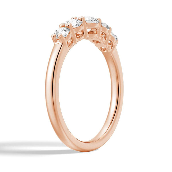 5 Stone Shared Prong Moissanite Anniversary Band