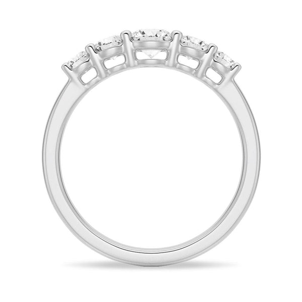 5 Stone Shared Prong Moissanite Anniversary Band