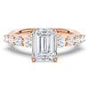 Classic Shared Prong Emerald Cut Moissanite Engagement Ring