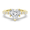 Classic Shared Prong Heart Shaped Moissanite Engagement Ring