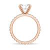 Round Moissanite Engagement Ring With Eternity Pave Band