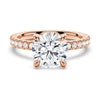 Round Moissanite Engagement Ring With Eternity Pave Band