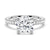 Round Moissanite Engagement Ring With Eternity Pave Band