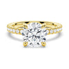 Round Moissanite Engagement Ring With Eternity Pave Band