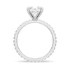 Radiant Cut Moissanite Engagement Ring With Eternity Pave Shank