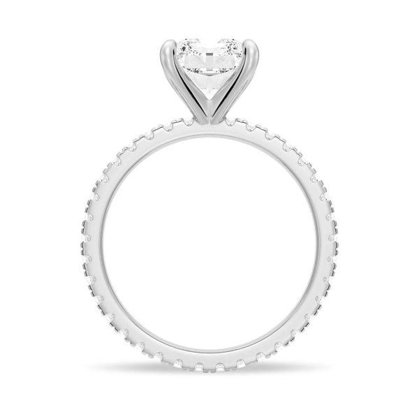 Solitaire Radiant Cut Moissanite Ring Set with Matching Wedding Band