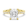 Radiant Cut Moissanite Engagement Ring With Eternity Pave Shank