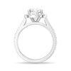 Halo Cushion Cut Split Shank Moissanite Ring Set with Matching Wedding Band