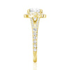 Cushion Cut Split Shank Moissanite Halo Engagement Ring