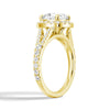 Cushion Cut Split Shank Moissanite Halo Engagement Ring