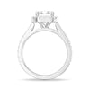 Emerald Cut Split Shank Moissanite Halo Engagement Ring