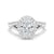 Oval Cut Split Shank Moissanite Halo Engagement Ring