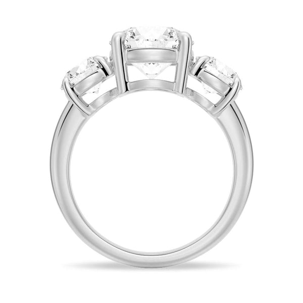 Round Cut Three Stone Moissanite Engagement Ring