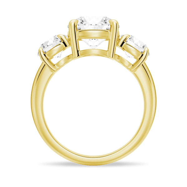 Round Cut Three Stone Moissanite Engagement Ring