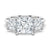 Princess Cut Three Stone Moissanite Engagement Ring