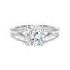 Cushion Cut Split Shank Moissanite Engagement Ring