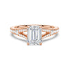 Emerald Cut Split Shank Moissanite Engagement Ring
