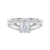 Emerald Cut Split Shank Moissanite Engagement Ring