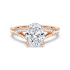 Oval Cut Split Shank Moissanite Engagement Ring