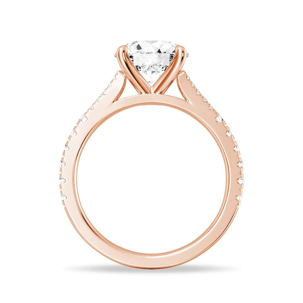 Round Cut Split Shank Moissanite Engagement Ring