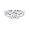 Round Cut Split Shank Moissanite Engagement Ring
