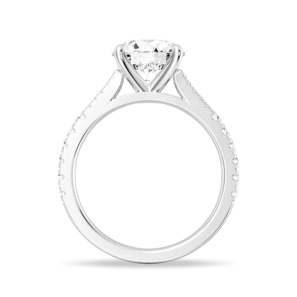 Round Cut Split Shank Moissanite Engagement Ring
