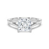 Princess Cut Split Shank Moissanite Engagement Ring