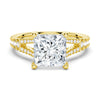 Princess Cut Split Shank Moissanite Couple's Ring Set with Men's Wedding Band