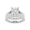 Princess Cut Split Shank Moissanite Ring Set with Matching Wedding Band