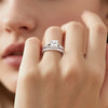 Princess Cut Split Shank Moissanite Ring Set with Matching Wedding Band