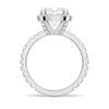 Half Eternity Cushion Cut Moissanite Halo Engagement Ring