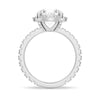 Half Eternity Round Cut Moissanite Halo Engagement Ring