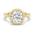 Half Eternity Round Cut Moissanite Halo Engagement Ring