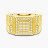 12mm Moissanite Micro Pave Square Stepped Men's Wedding Ring