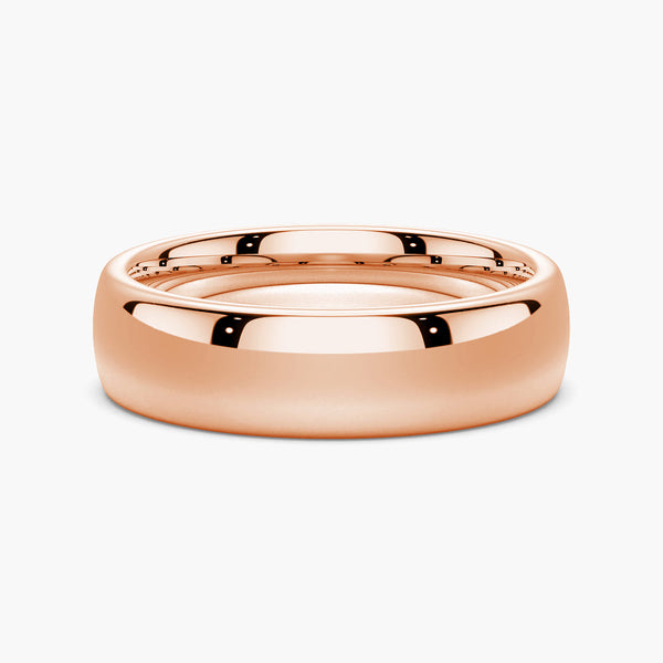 6mm High Polished Finish Comfort Fit Men's Wedding Band